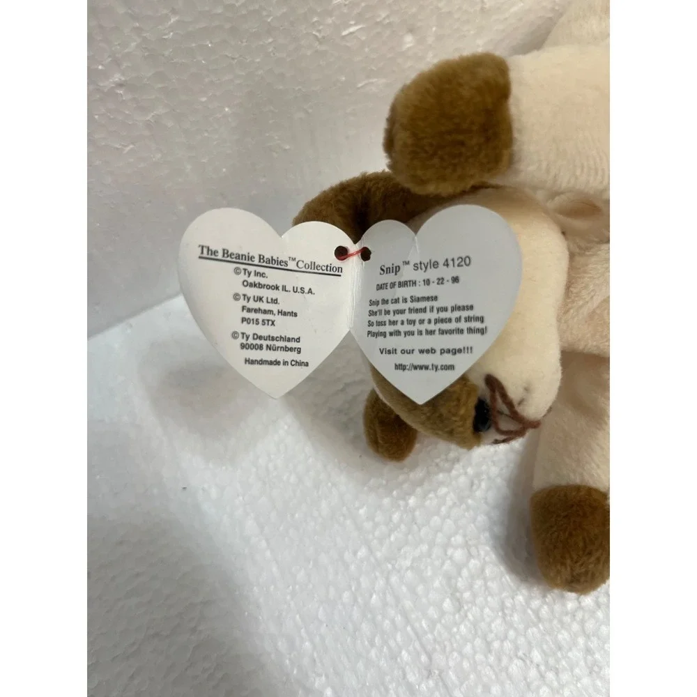TY Beanie Baby Snip the Cat with Tag PVC Pellets‎